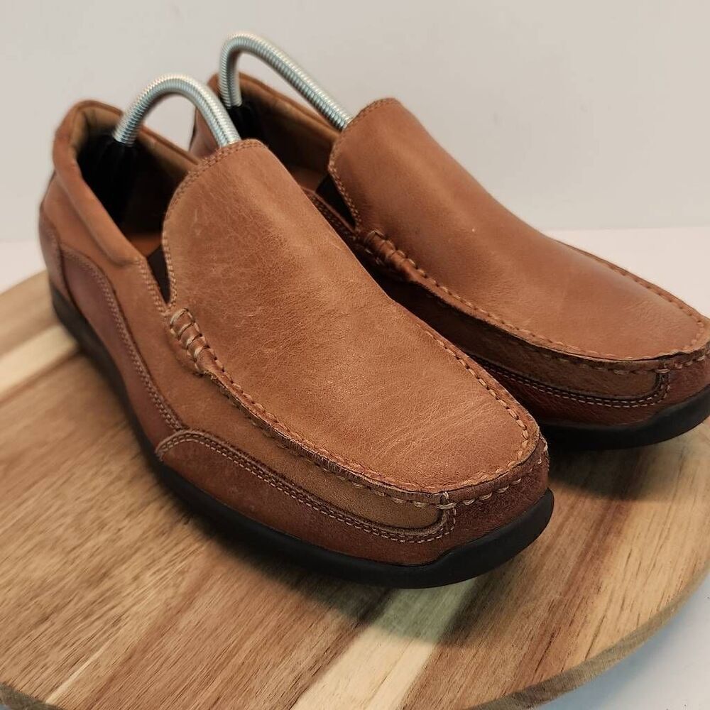 Vionic Men's Brown Leather Slip On Loafers Shoes Comfortable 8.5M - Picture 3 of 10